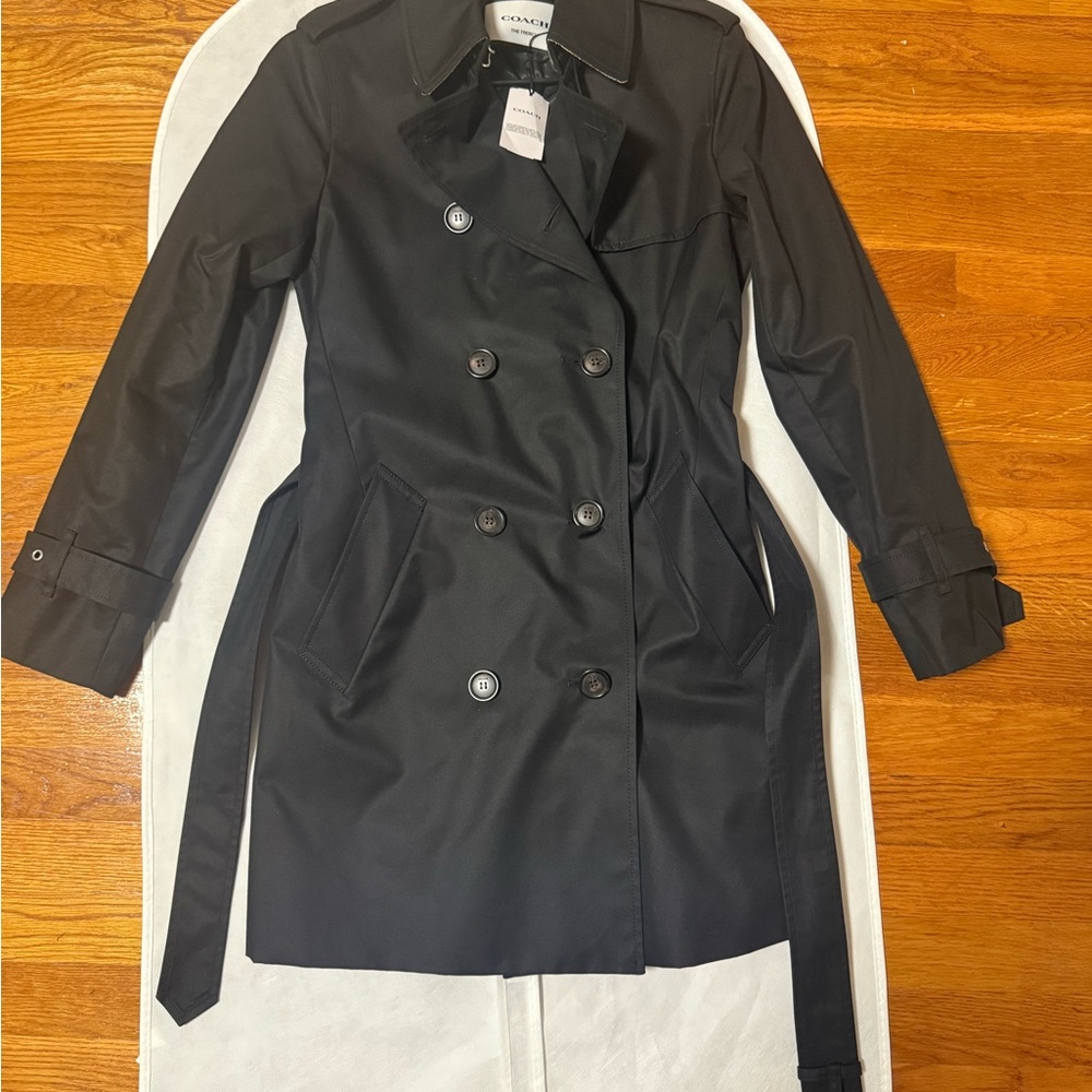 NWT Coach Women's Black Trench Coat